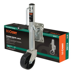 Curt Marine Jack with 6" Wheel (1,200 lbs, 10" Travel, Packaged) - 28113