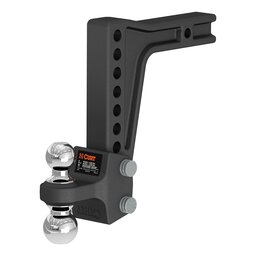 Deep-Drop Adjustable Trailer Hitch Ball Mount with Dual Ball, 2" Shank, 15K