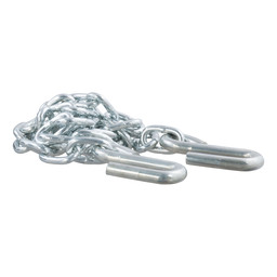 48" Safety Chain with 2 S-Hooks (2,000 lbs, Clear Zinc)