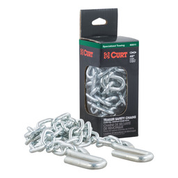 48" Safety Chain with 2 S-Hooks (2,000 lbs, Clear Zinc, Packaged)