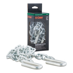 48" Safety Chain with 2 S-Hooks (5,000 lbs, Clear Zinc, Packaged)