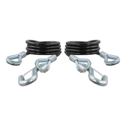 43-7/8" Safety Cables with 2 Snap Hooks (3,500 lbs, Vinyl-Coated, 2-Pack)