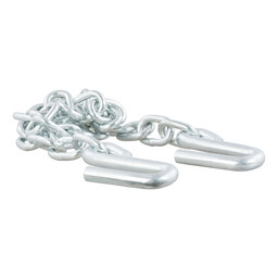 48" Safety Chain with 2 S-Hooks (7,000 lbs, Clear Zinc)