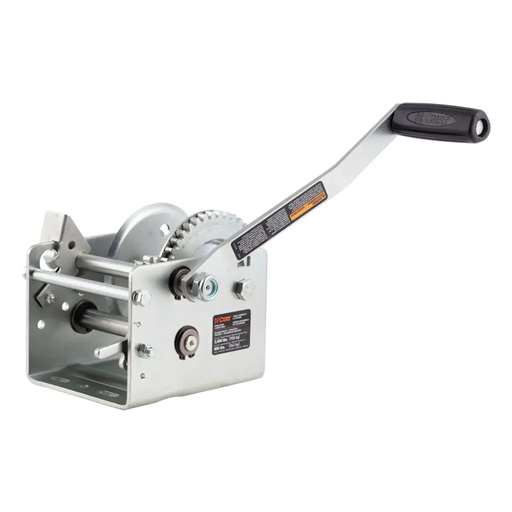 Curt Hand-Crank 2-Speed Winch, 2,000 lbs, 10.25:1 Low Gear Ratio, 10.6" Handle - 29520