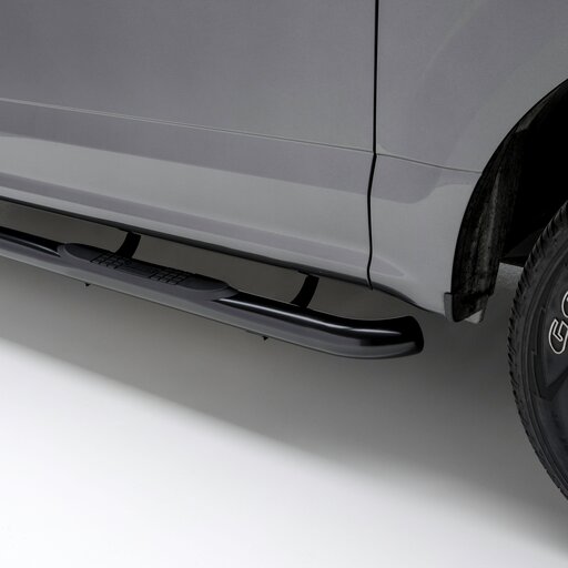 3" Round Black Stainless Side Bars, Select Dodge, Ram 1500, 2500, 3500