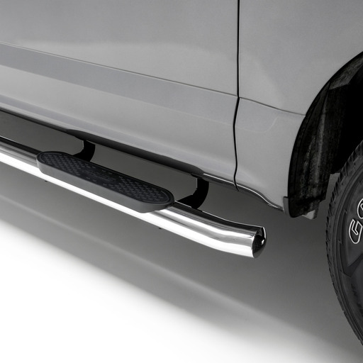 4" Polished Stainless Oval Side Bars, Select Ford F-150